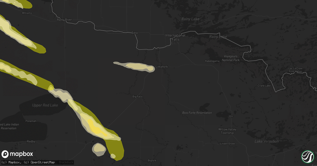 Hail map in Littlefork, MN on August 3, 2024