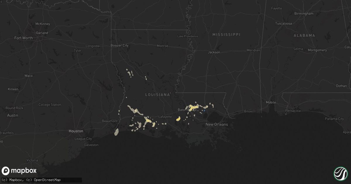 Hail map in Louisiana on August 3, 2024