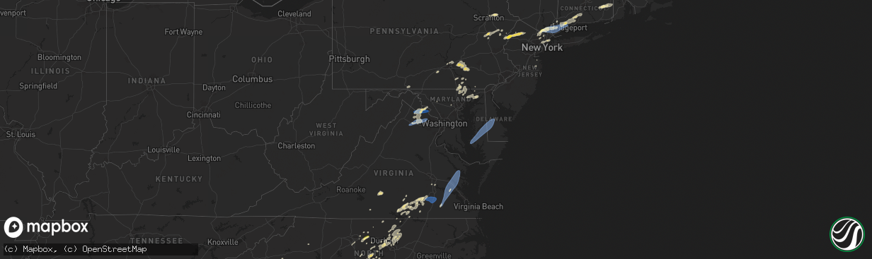 Hail map in Maryland on August 3, 2024