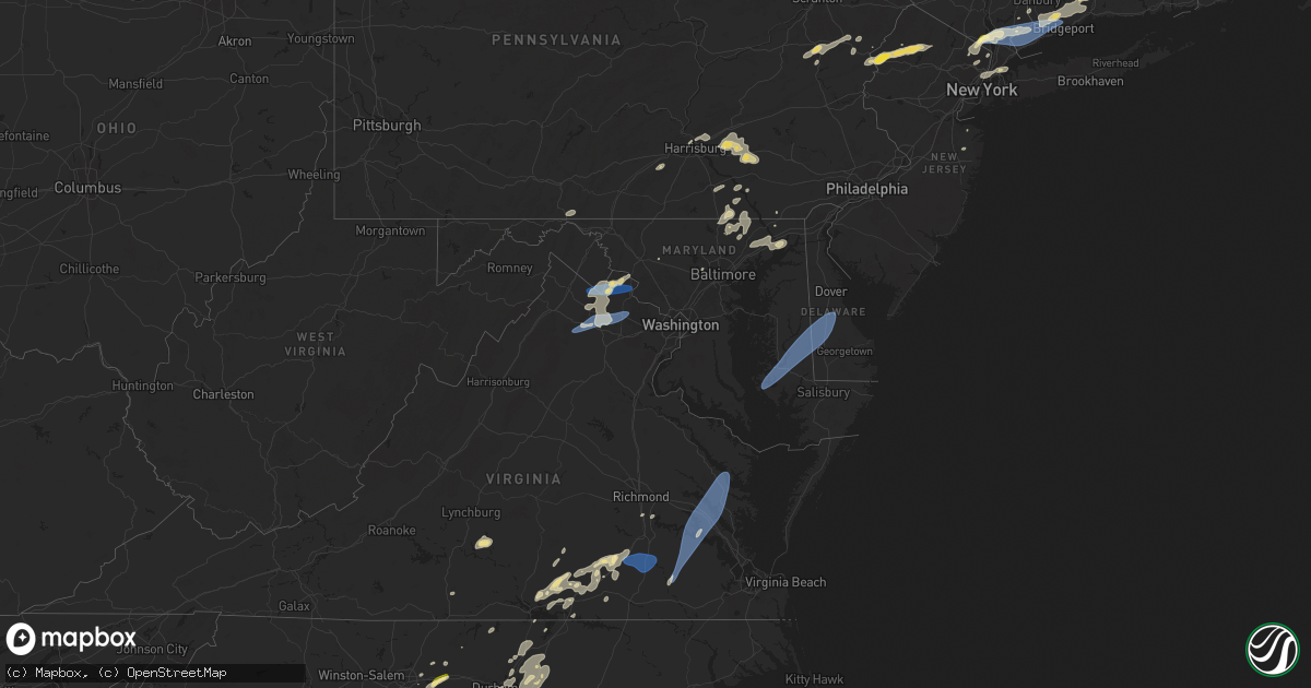 Hail map in Maryland on August 3, 2024