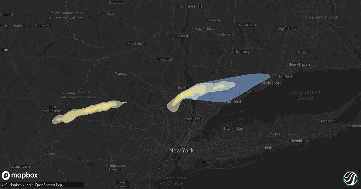 Hail map in Nanuet, NY on August 3, 2024