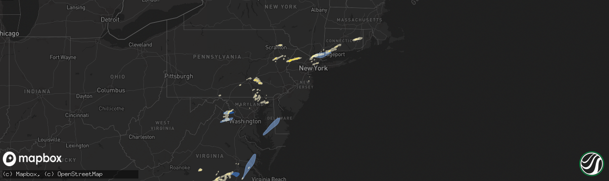 Hail map in New Jersey on August 3, 2024