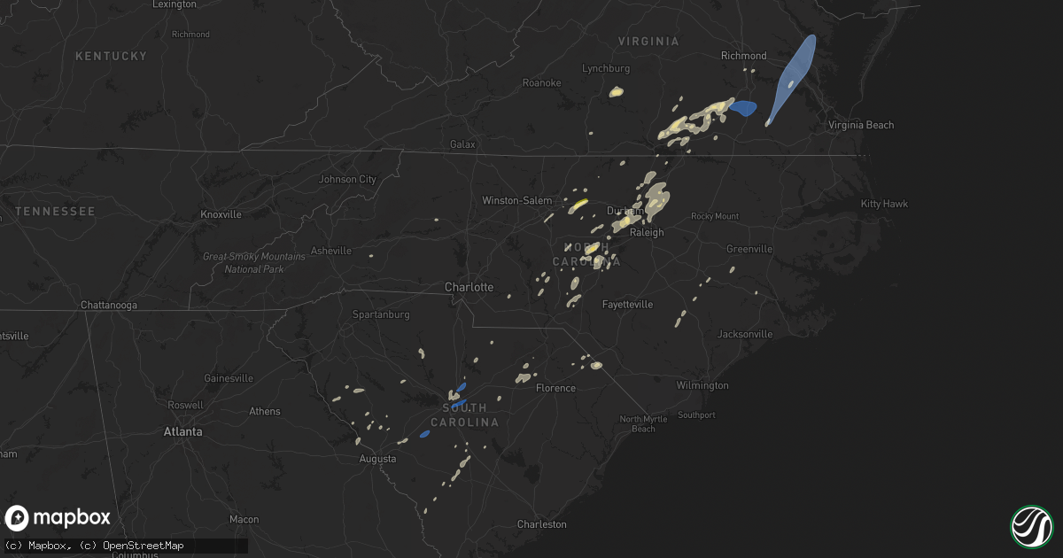 Hail map in North Carolina on August 3, 2024