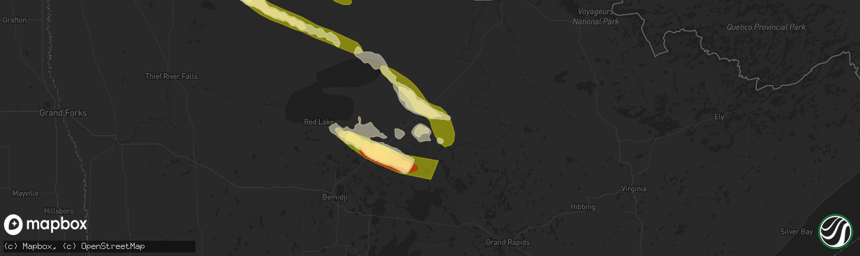 Hail map in Northome, MN on August 3, 2024