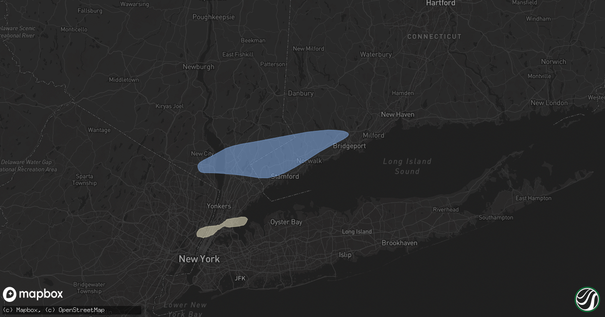 Hail map in Norwalk, CT on August 3, 2024