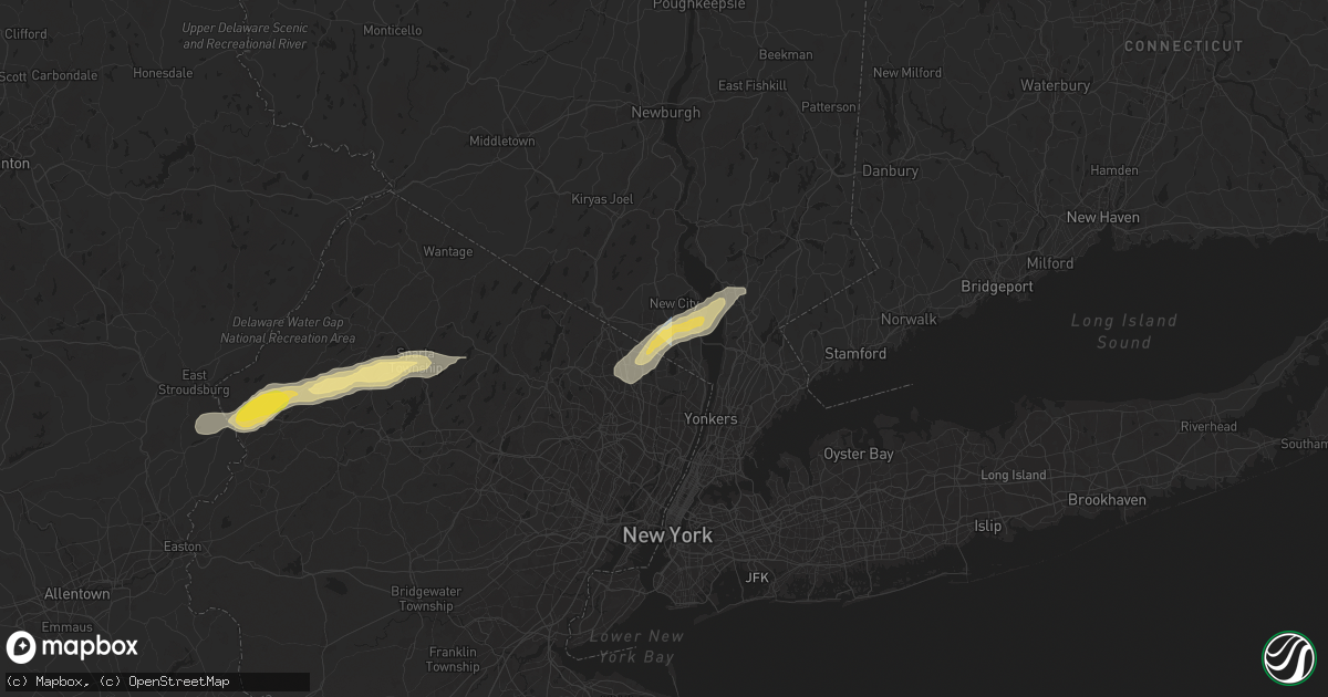 Hail map in Pearl River, NY on August 3, 2024