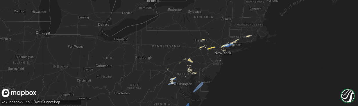 Hail map in Pennsylvania on August 3, 2024