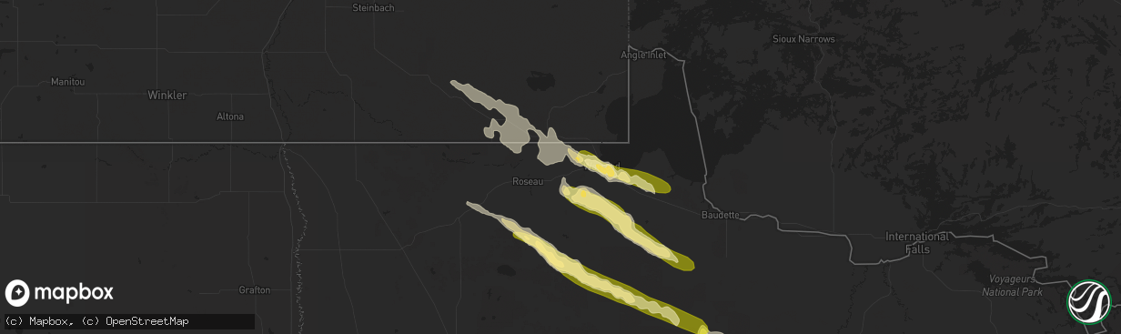 Hail map in Salol, MN on August 3, 2024