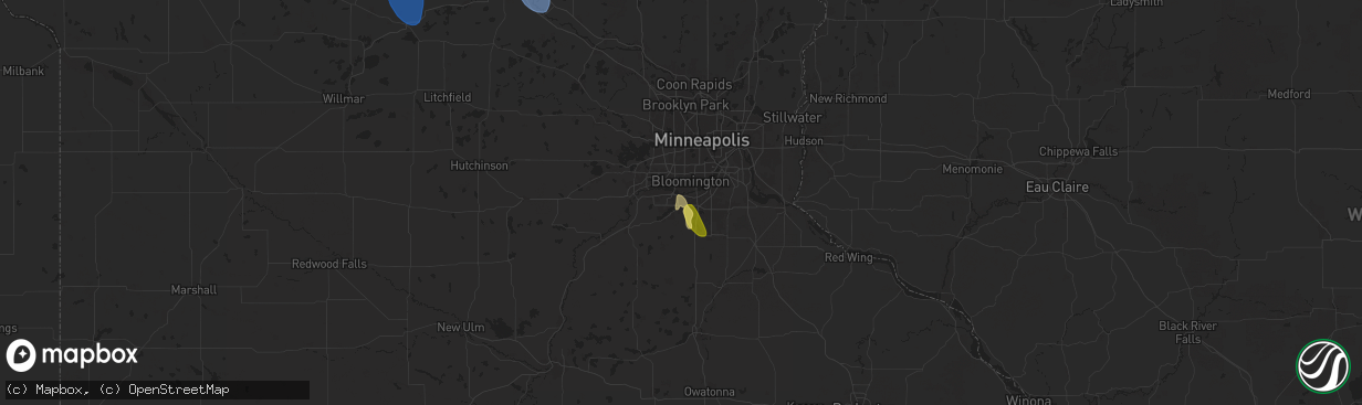 Hail map in Savage, MN on August 3, 2024