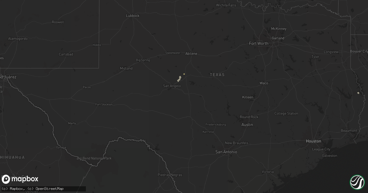 Hail map in Texas on August 3, 2024