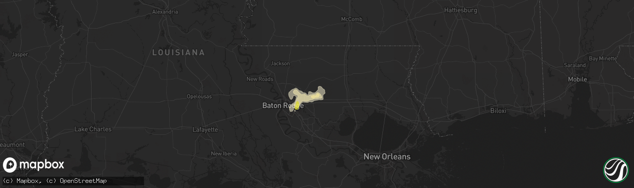 Hail map in Walker, LA on August 3, 2024