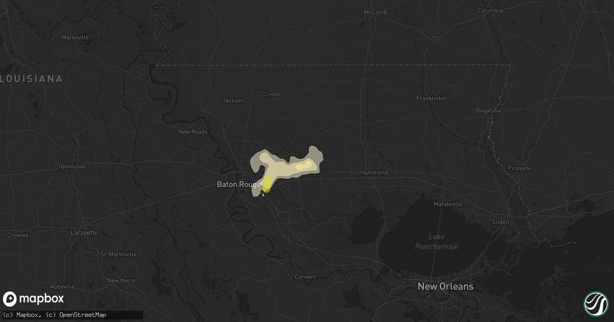 Hail map in Walker, LA on August 3, 2024