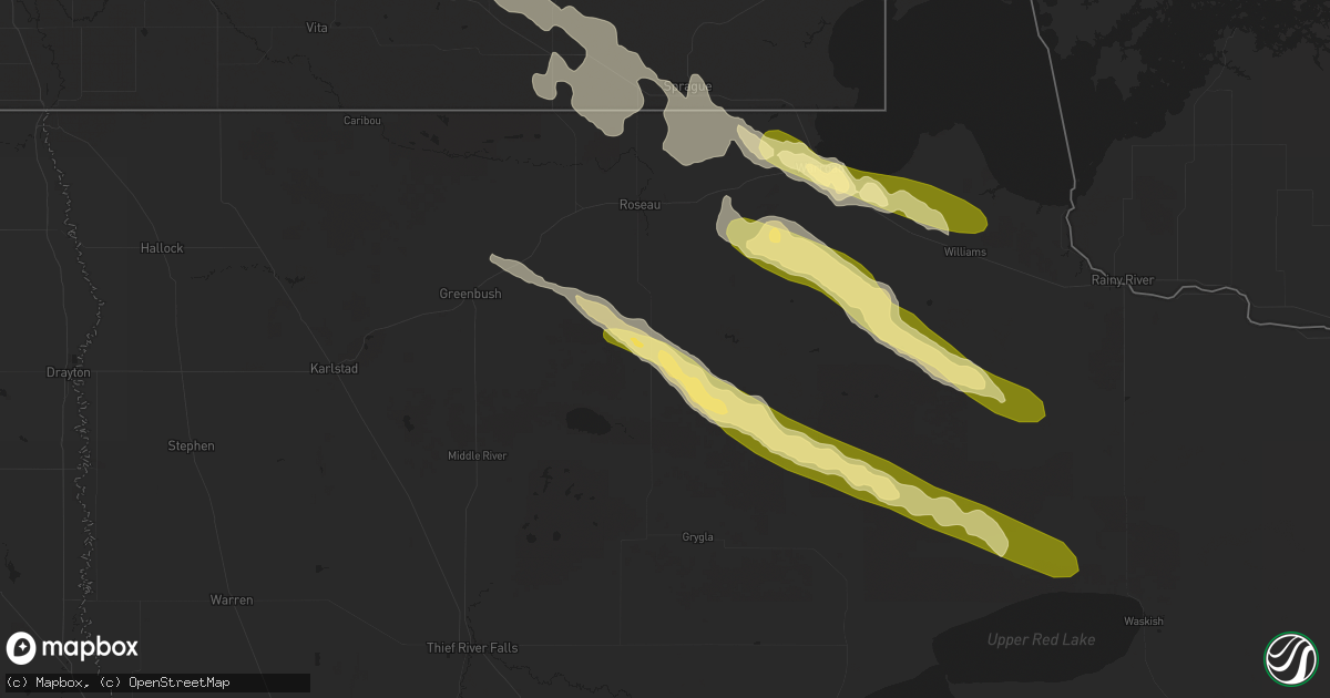 Hail map in Wannaska, MN on August 3, 2024