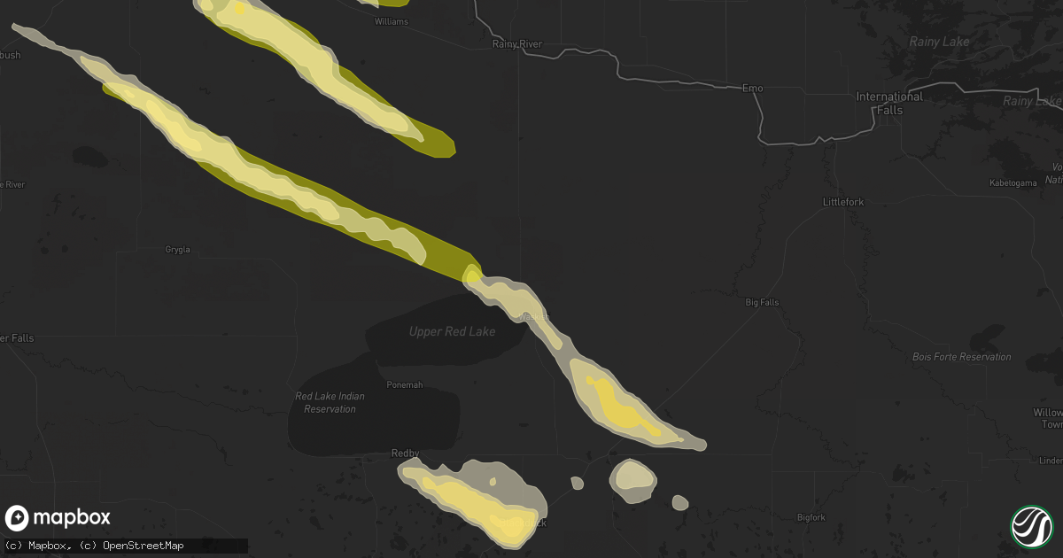 Hail map in Waskish, MN on August 3, 2024