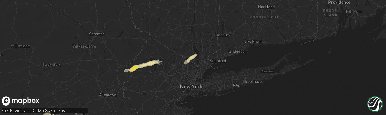 Hail map in West Nyack, NY on August 3, 2024