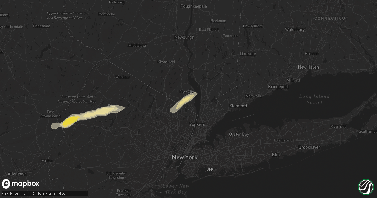 Hail map in West Nyack, NY on August 3, 2024