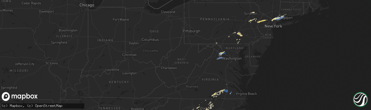 Hail map in West Virginia on August 3, 2024