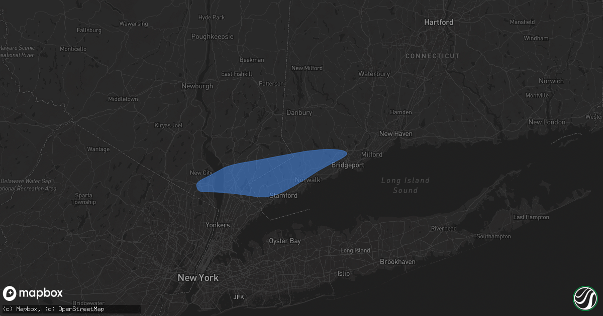 Hail map in Wilton, CT on August 3, 2024