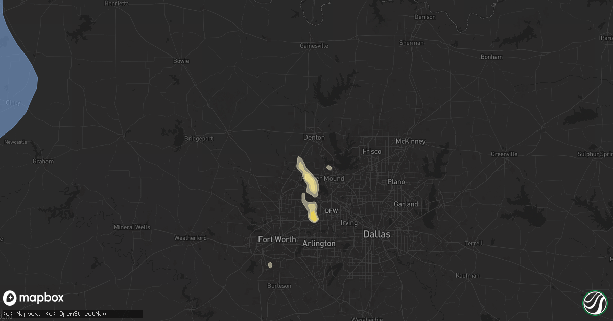 Hail map in Argyle, TX on August 3, 2025