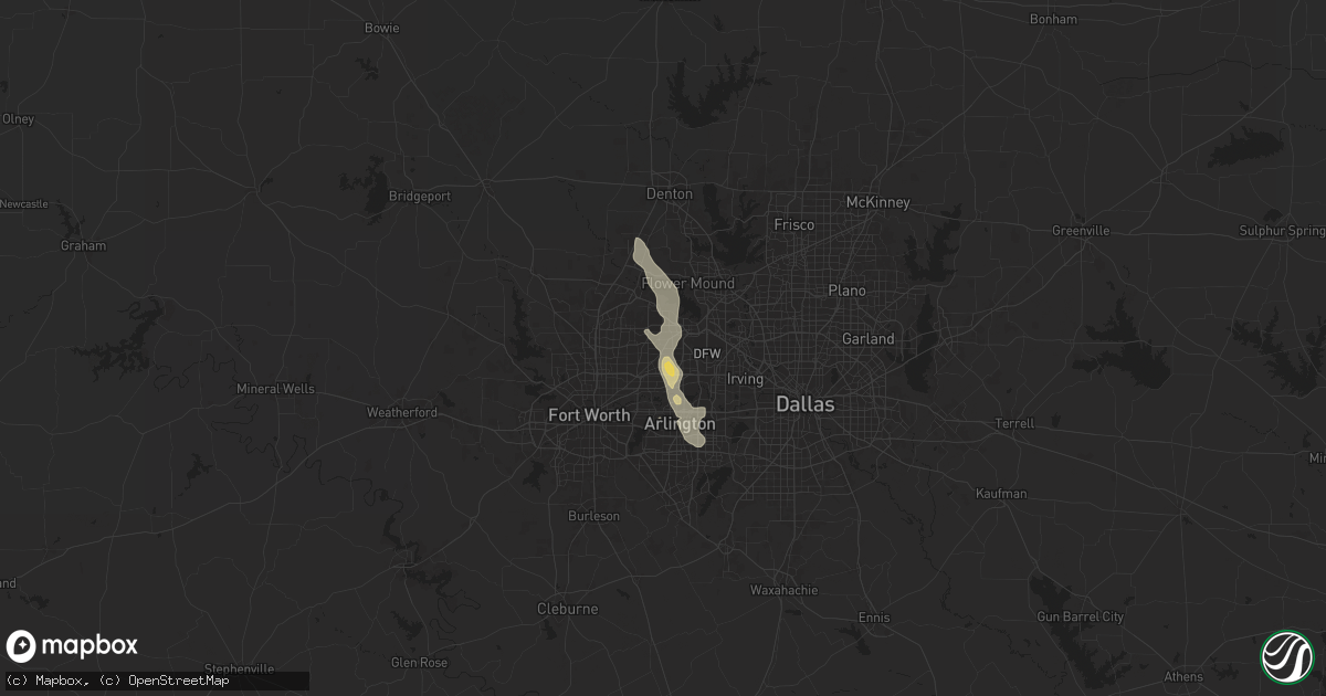 Hail map in Colleyville, TX on August 3, 2025