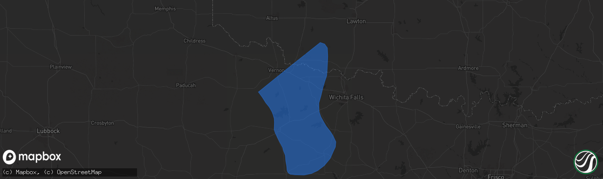 Hail map in Electra, TX on August 3, 2025