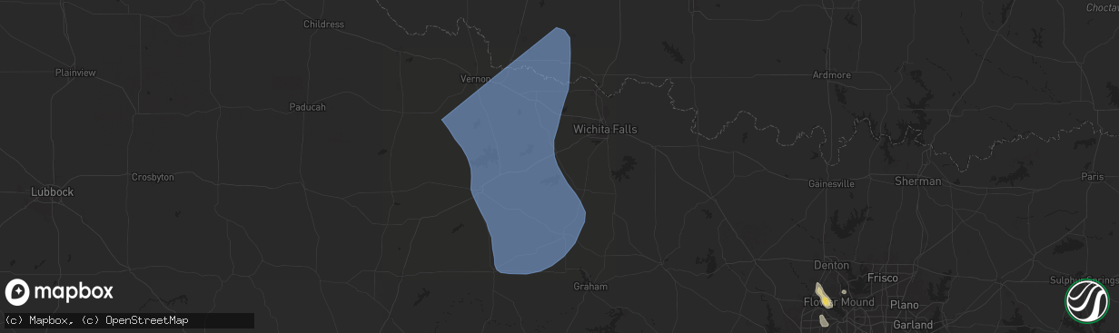 Hail map in Holliday, TX on August 3, 2025