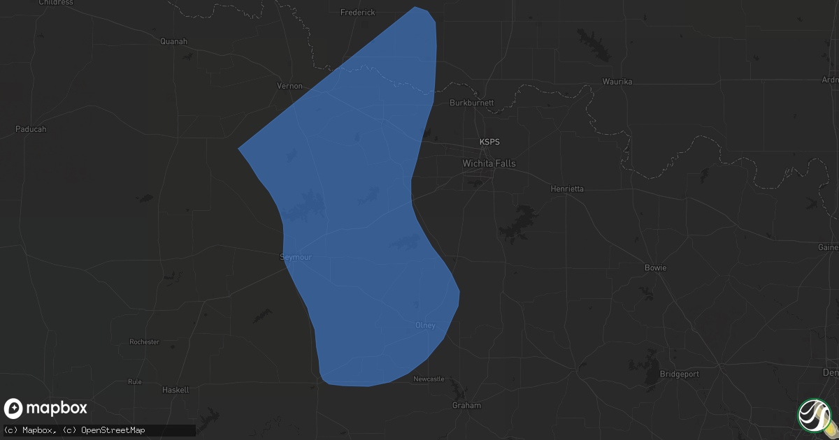 Hail map in Holliday, TX on August 3, 2025