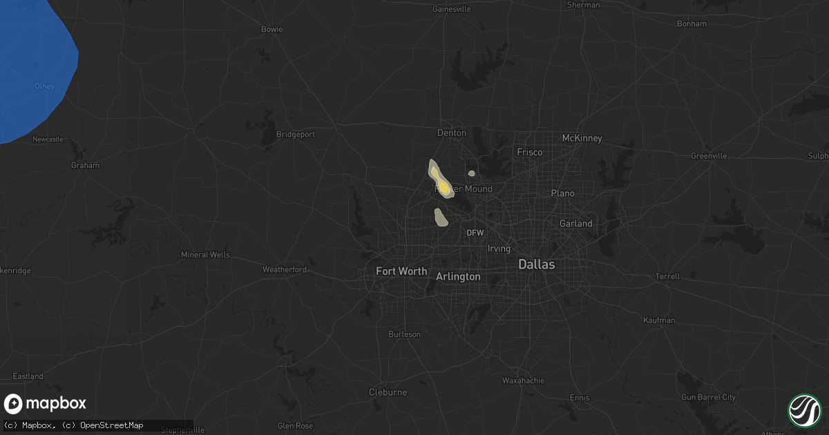Hail map in Keller, TX on August 3, 2025