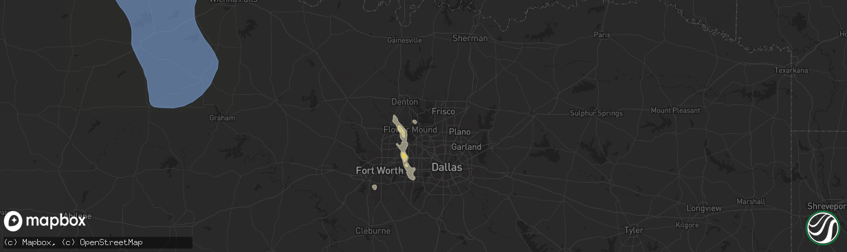 Hail map in Lewisville, TX on August 3, 2025