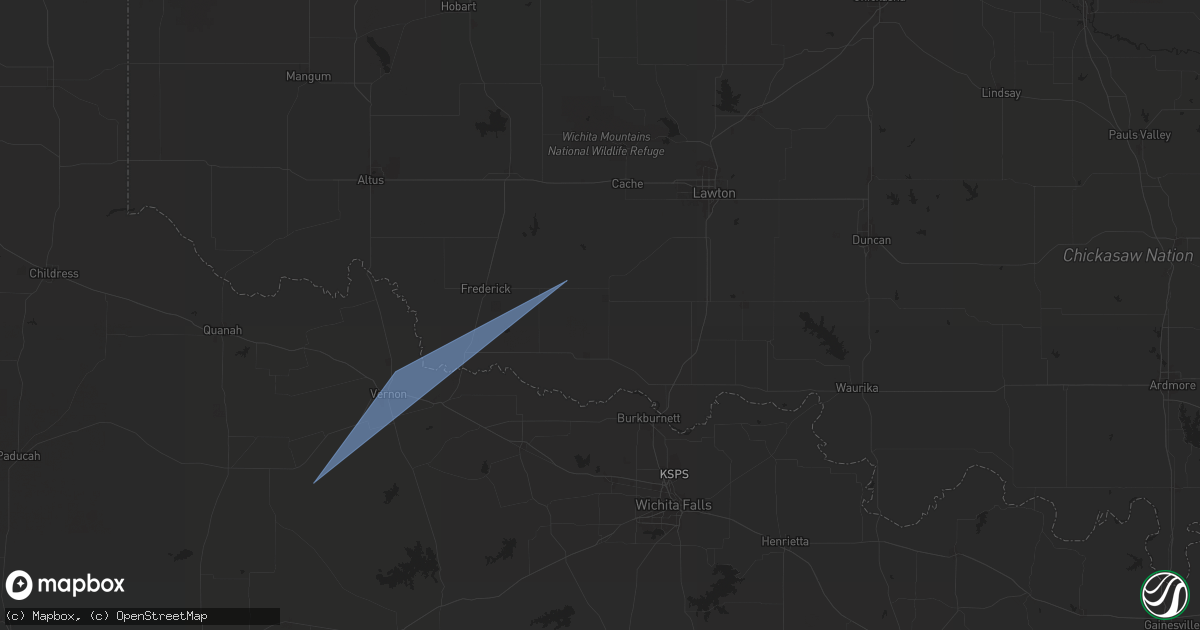 Hail map in Loveland, OK on August 3, 2025
