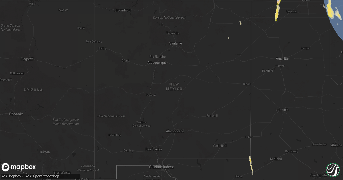Hail map in New Mexico on August 3, 2025