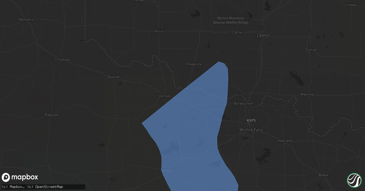 Hail map in Oklaunion, TX on August 3, 2025