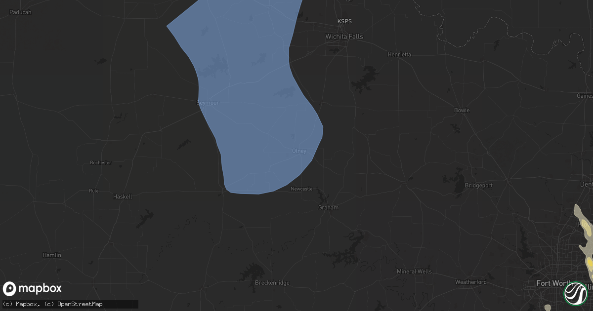 Hail map in Olney, TX on August 3, 2025