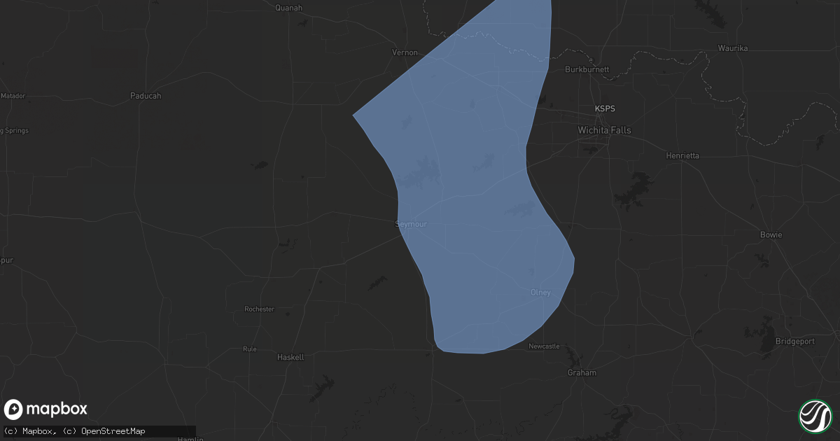 Hail map in Seymour, TX on August 3, 2025
