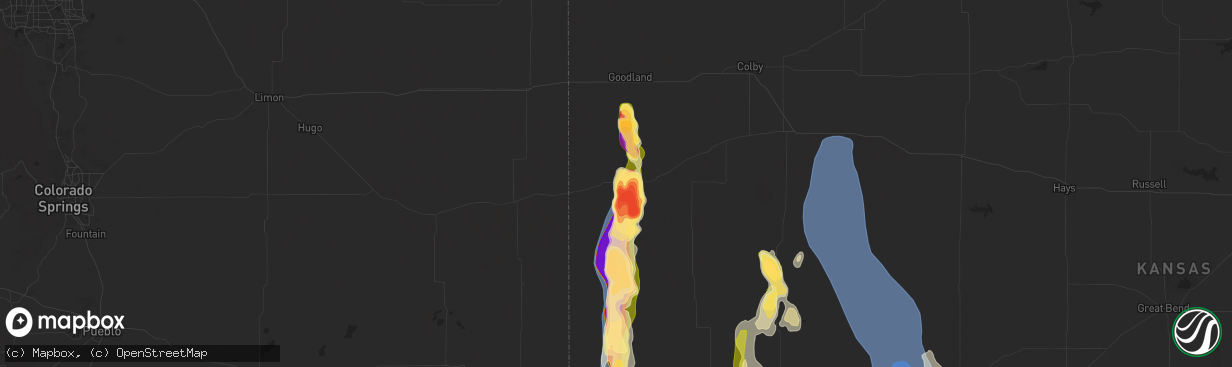 Hail map in Sharon Springs, KS on August 3, 2025