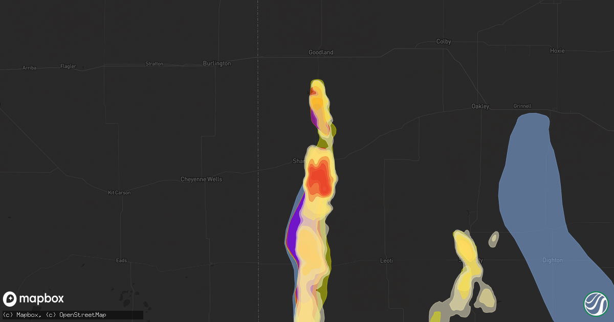 Hail map in Sharon Springs, KS on August 3, 2025