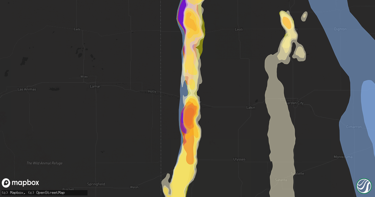 Hail map in Syracuse, KS on August 3, 2025
