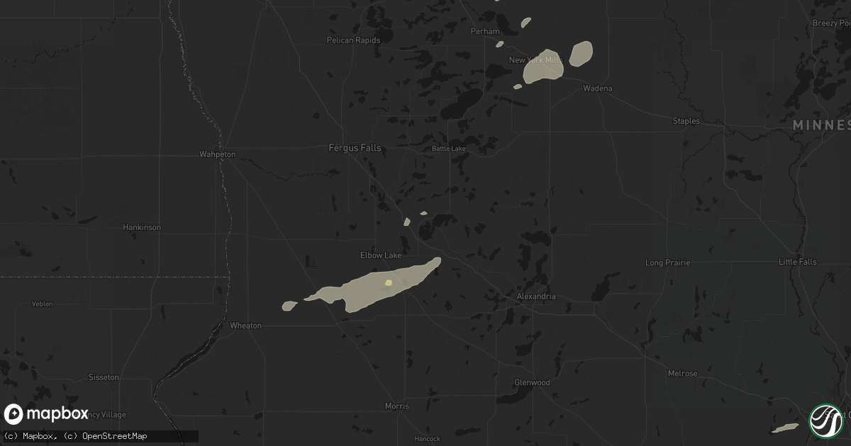 Hail map in Ashby, MN on August 3, 2026