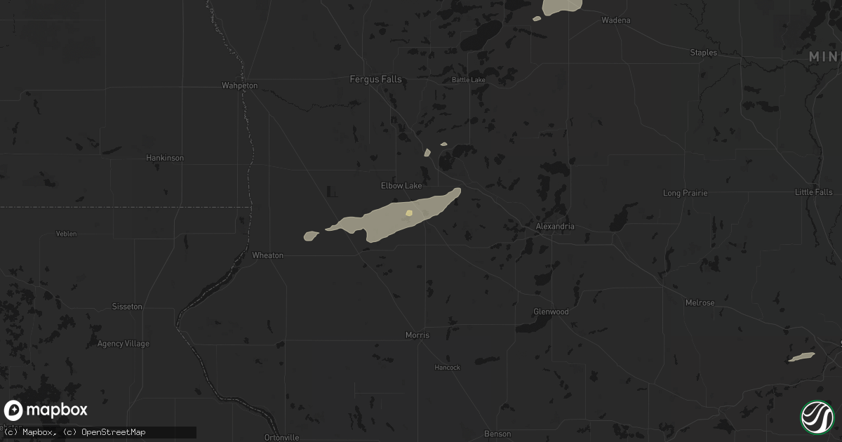 Hail map in Barrett, MN on August 3, 2026