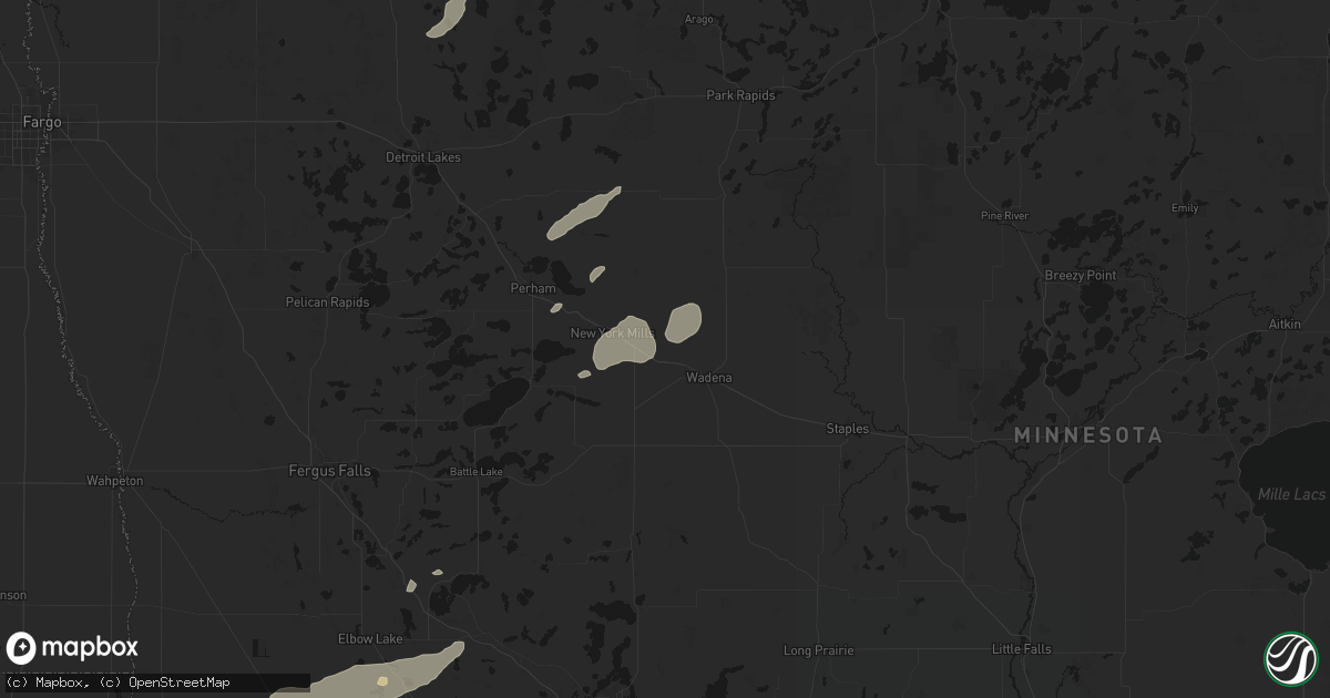 Hail map in Bluffton, MN on August 3, 2026