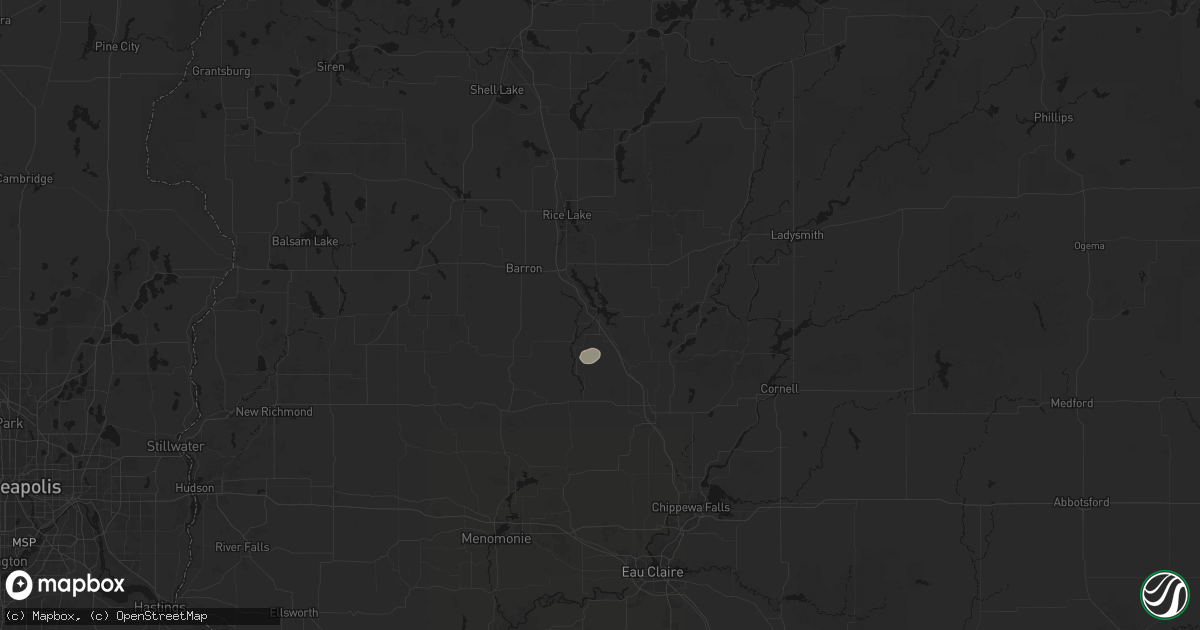 Hail map in Chetek, WI on August 3, 2026