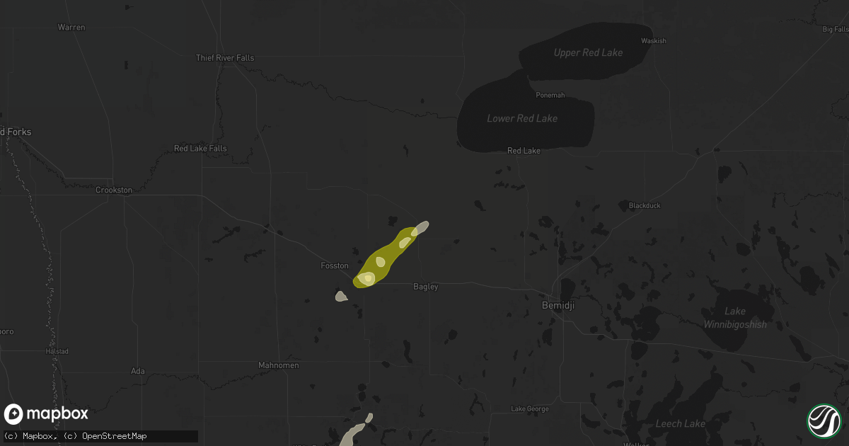 Hail map in Clearbrook, MN on August 3, 2026