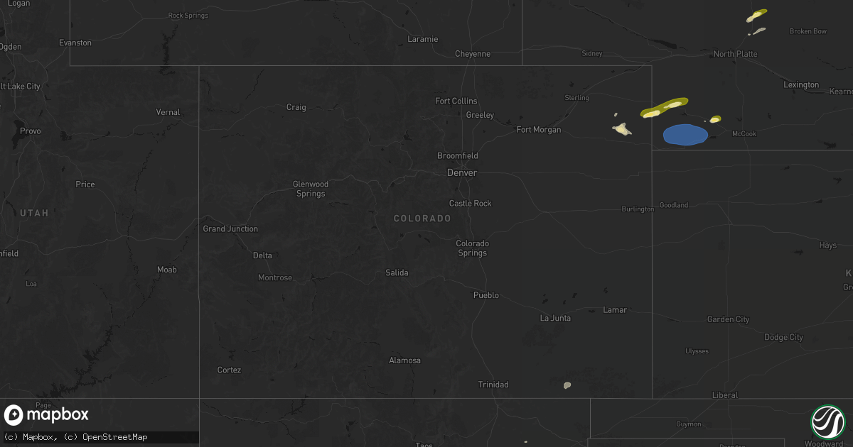 Hail map in Colorado on August 3, 2026