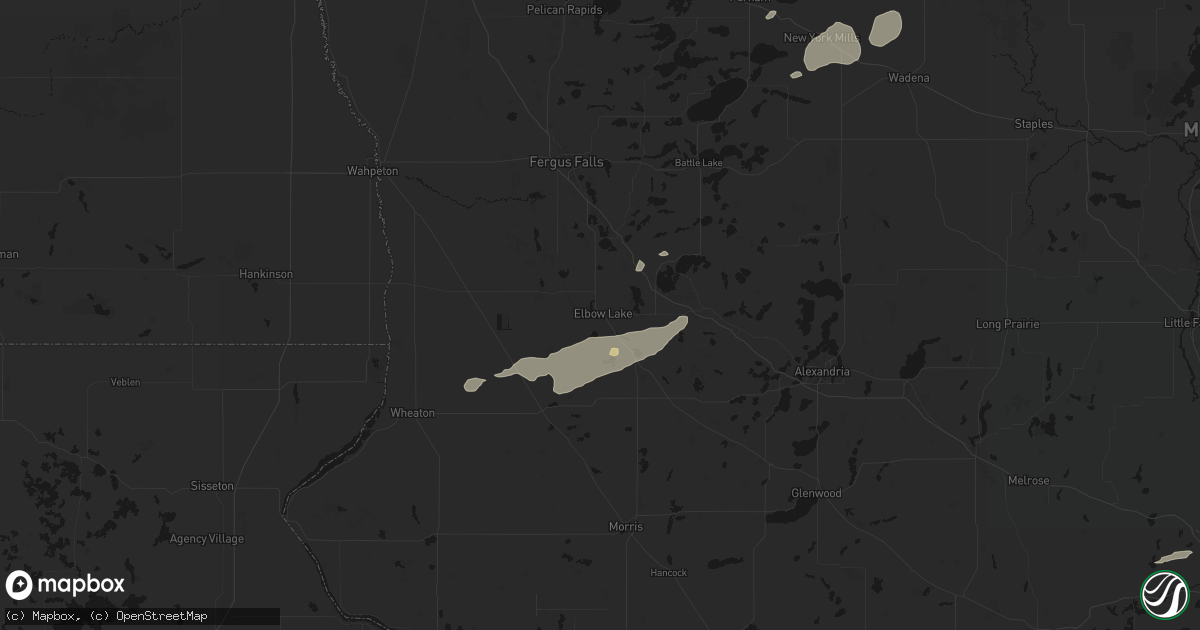 Hail map in Elbow Lake, MN on August 3, 2026