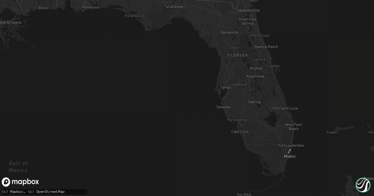 Hail map in Florida on August 3, 2026