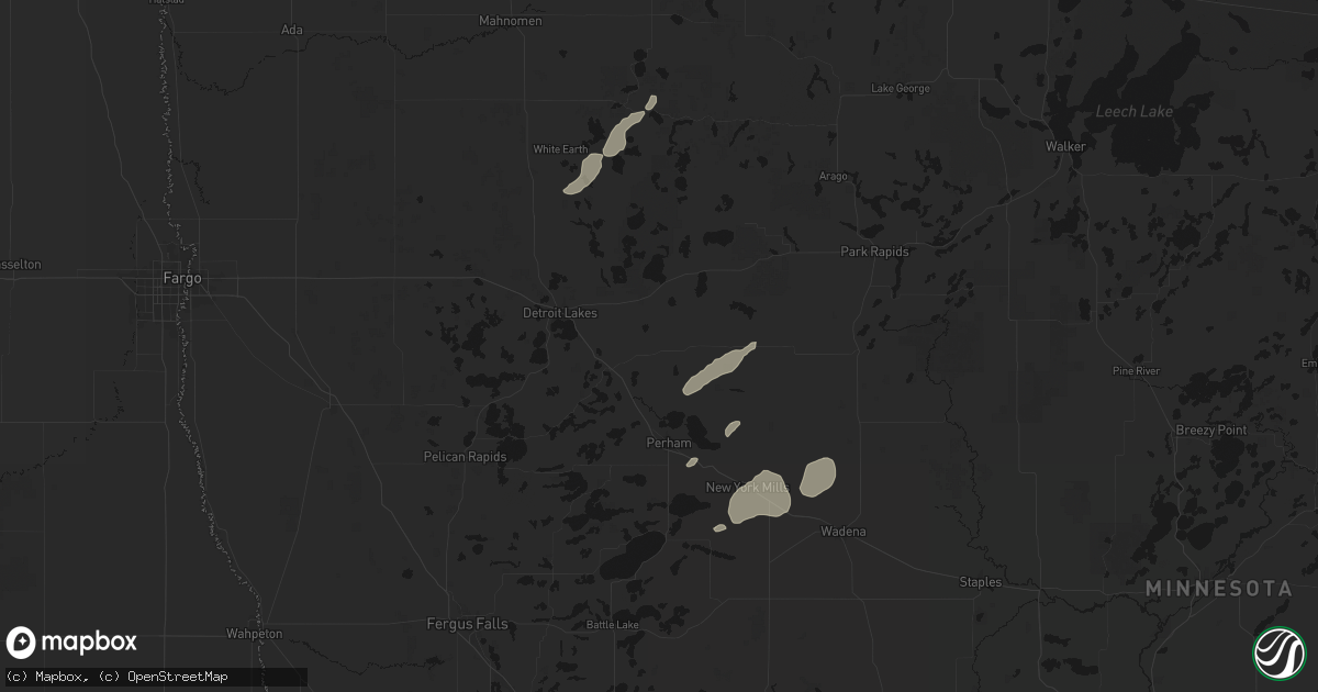 Hail map in Frazee, MN on August 3, 2026