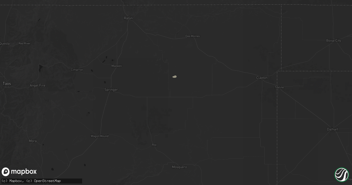 Hail map in Gladstone, NM on August 3, 2026