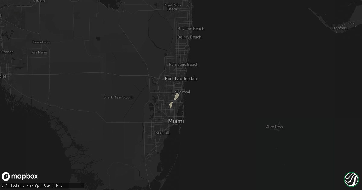 Hail map in Hallandale, FL on August 3, 2026