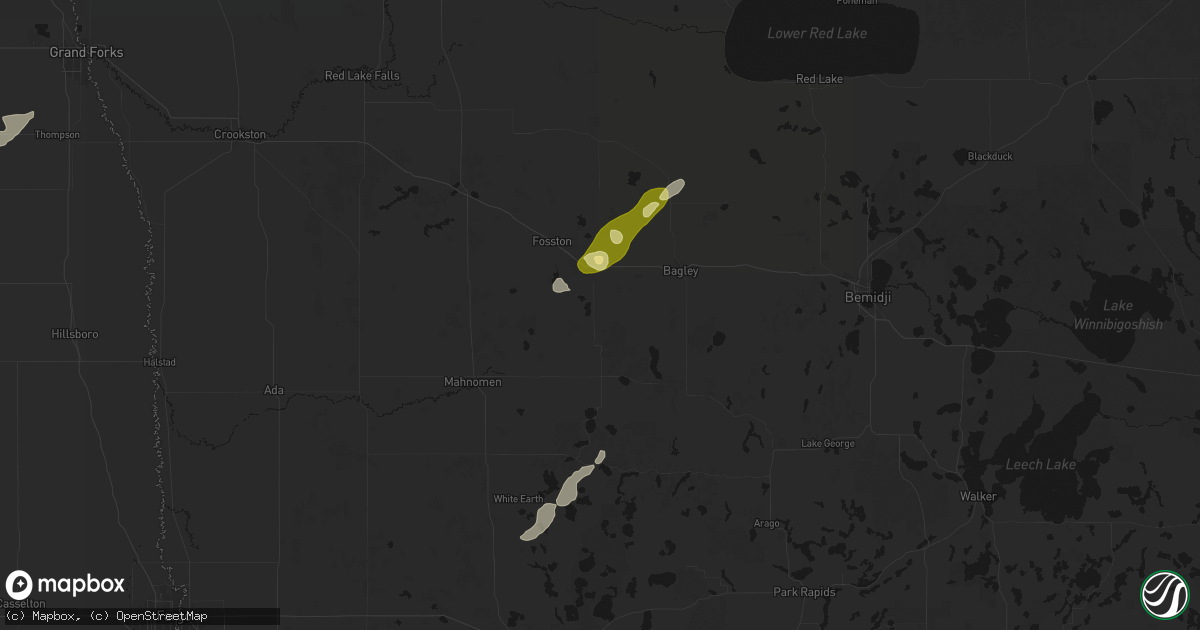 Hail map in Lengby, MN on August 3, 2026