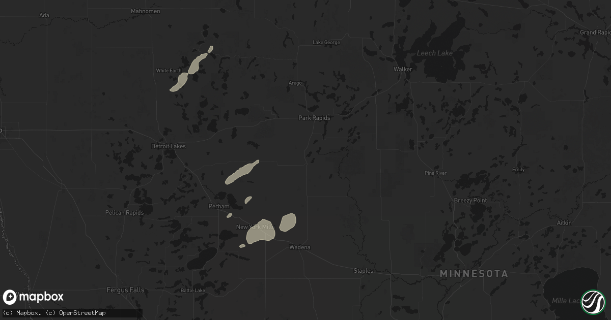Hail map in Menahga, MN on August 3, 2026